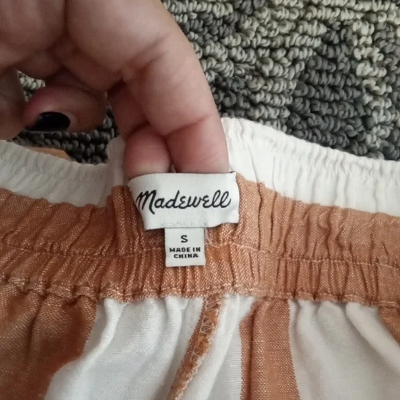 Madewell Huston Pull On Ankle Crop Pants Linen Viscose Blend Vacation Small - Picture 5 of 7